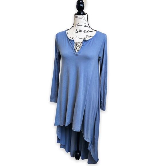 Mono B High-Low Blue Shirt Top Size S - Picture 1 of 15